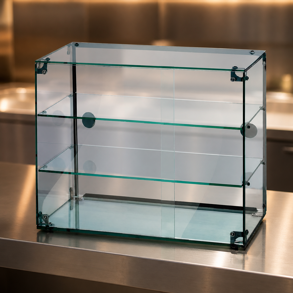 Commercial Ambient Display Cabinet with Glass Sides