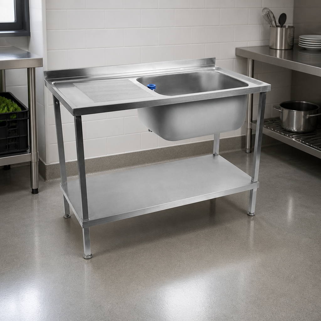 Commercial Stainless Steel Sink Left Hand Drainer 1200mm