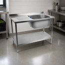 Commercial Stainless Steel Sink Left Hand Drainer 1200mm