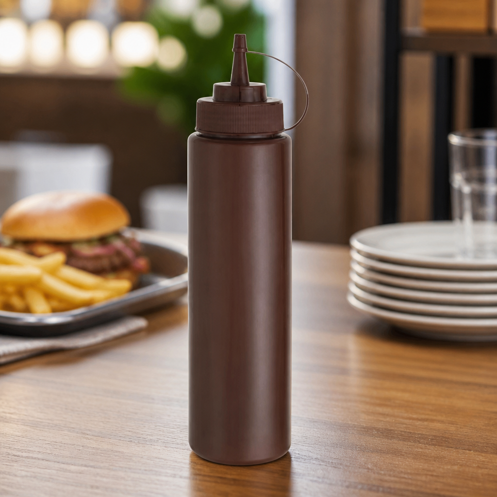 35oz Commercial Brown Squeeze Sauce Bottle for Easy Dispensing