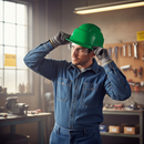 Premium Industrial Safety Helmet with Integrated Goggles, Adjustable Fit and Ventilation for Construction Use