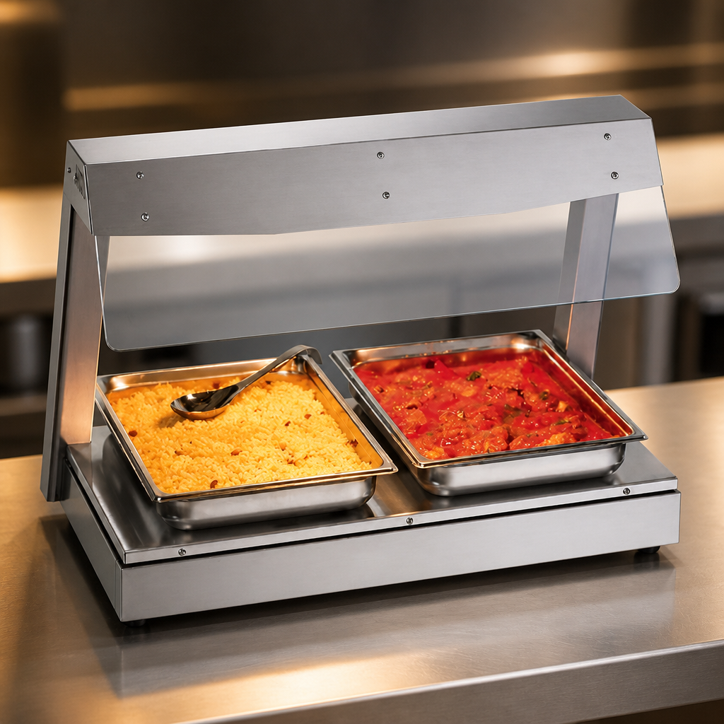 Commercial Electric Food Warmer with Gantry 2 x 1/1 GN