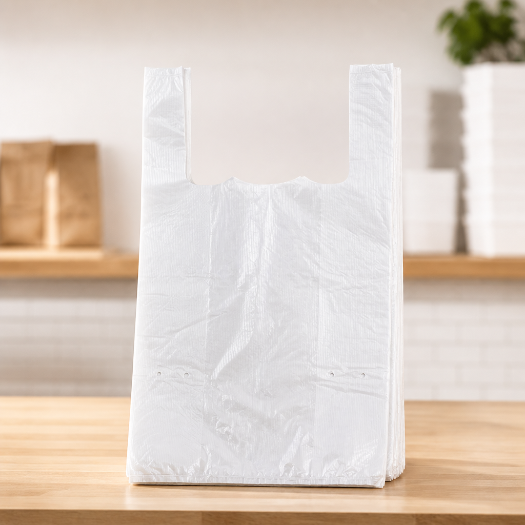 Large recyclable paper carrier bags in a 1000 pack