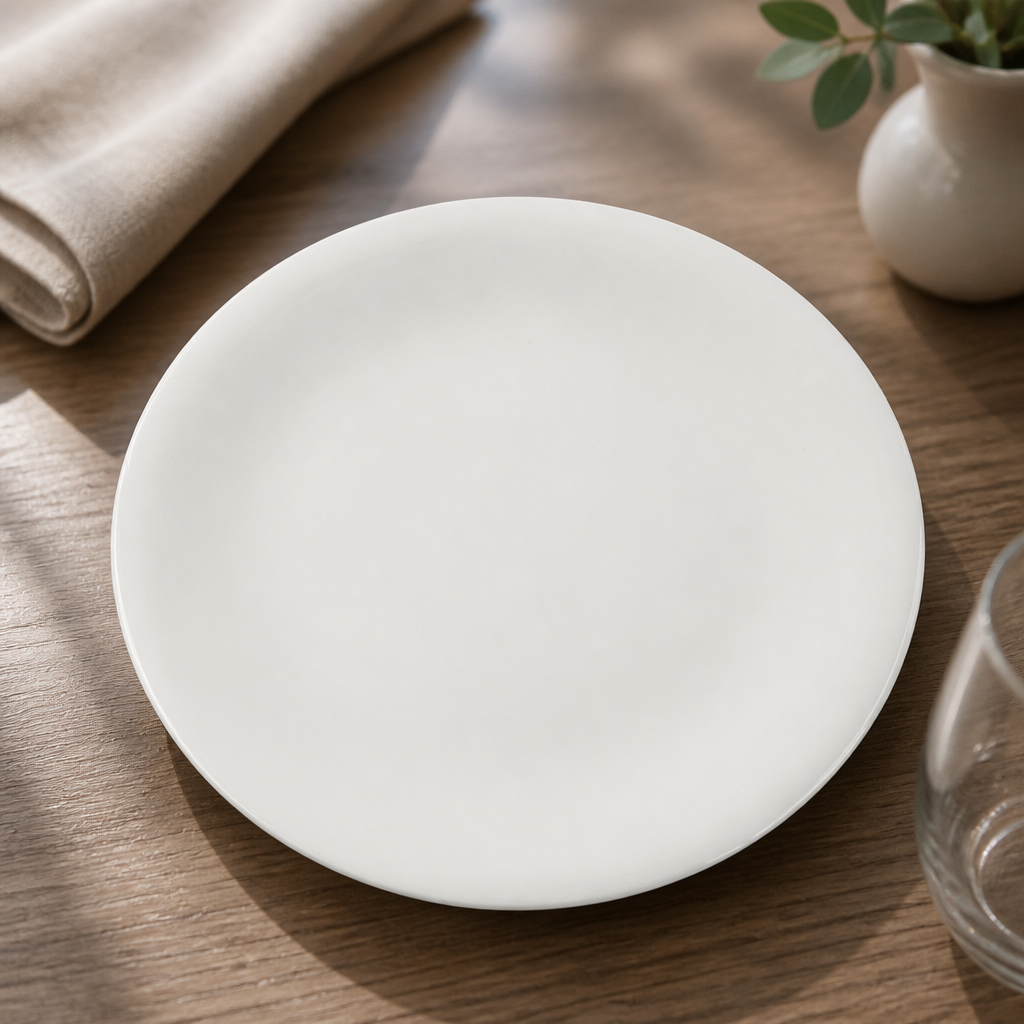 Commercial Bone China Coupe Plates 260mm for Fine Dining