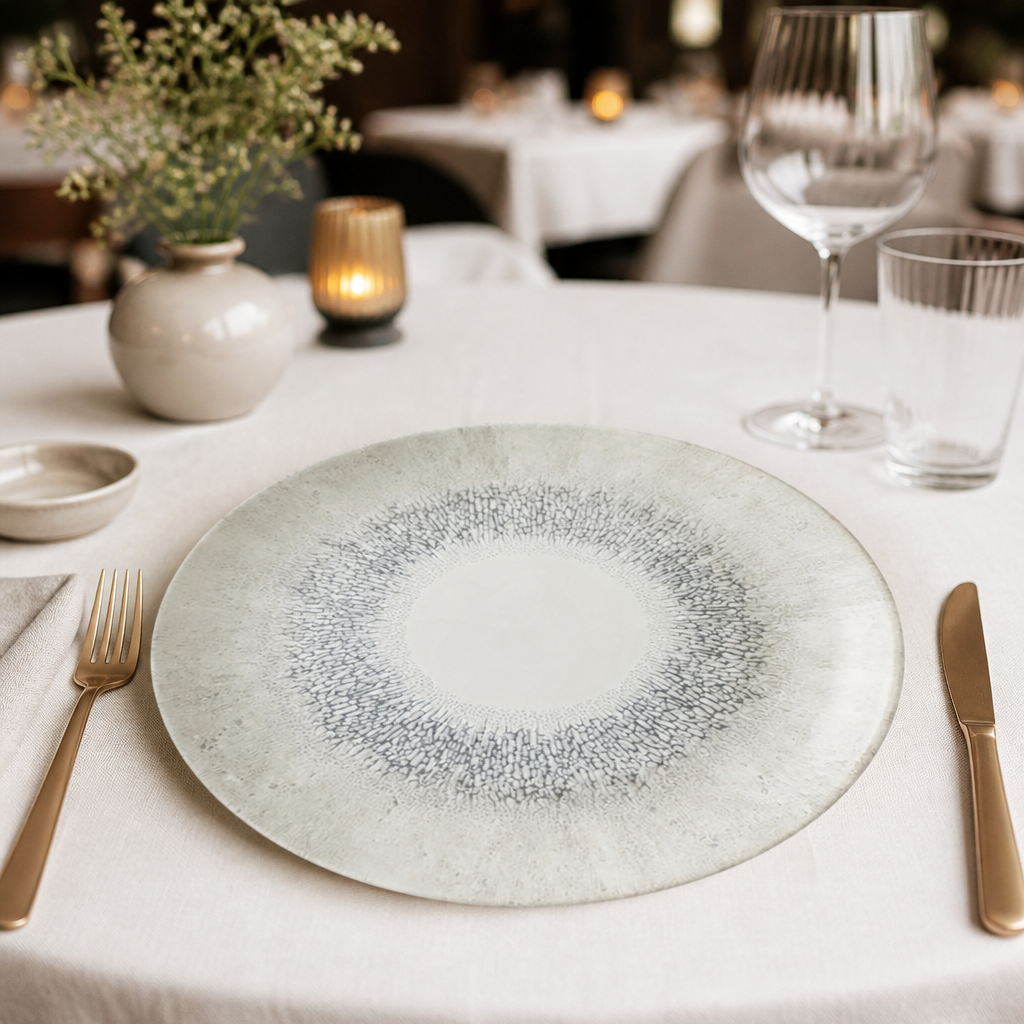 Commercial Coupe Plates 260mm Grey Textured 12 Pack