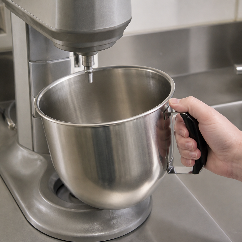 8L stainless steel bowl with handle for commercial mixers