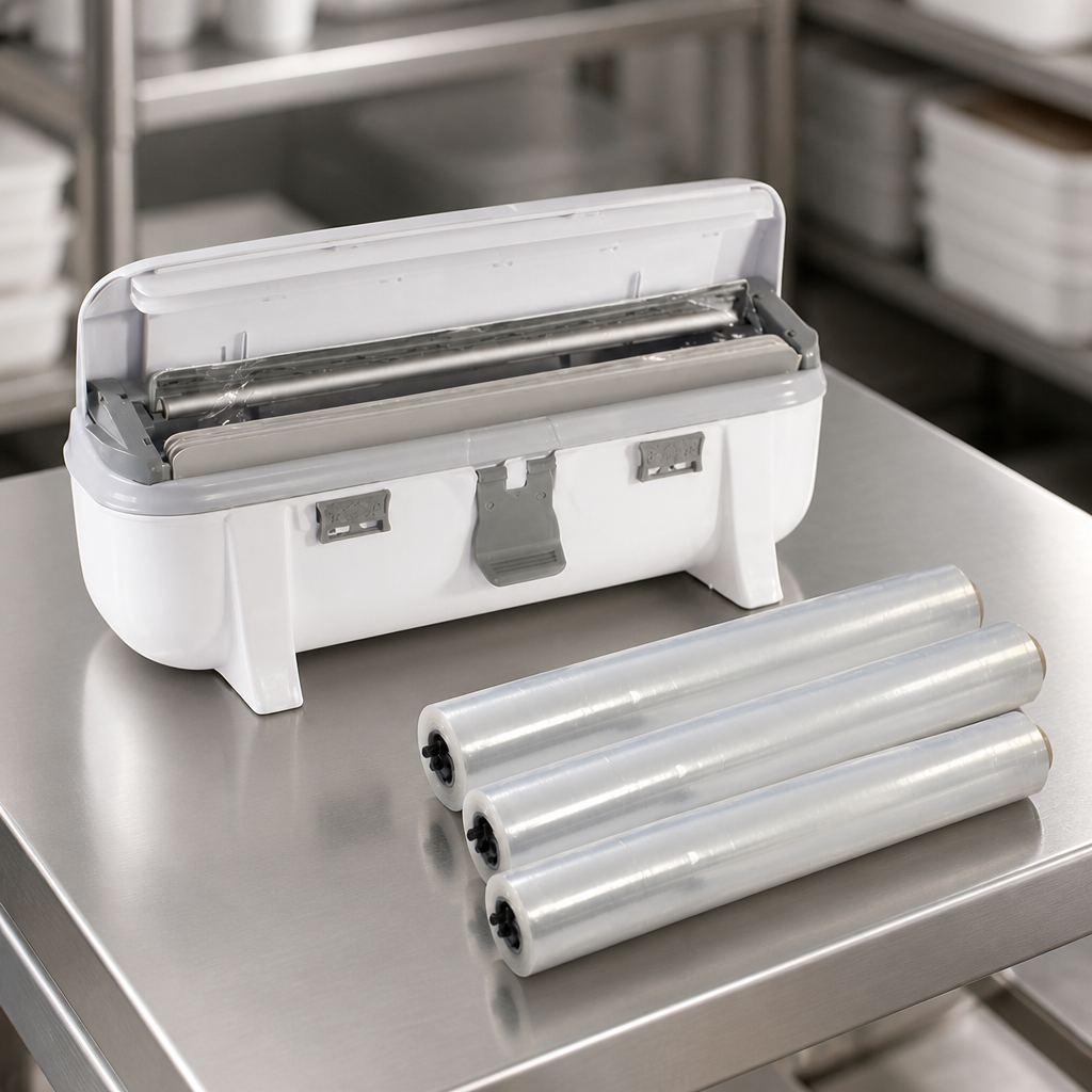 Commercial 12 Inch Cling Film Dispenser with 3 Rolls 300m