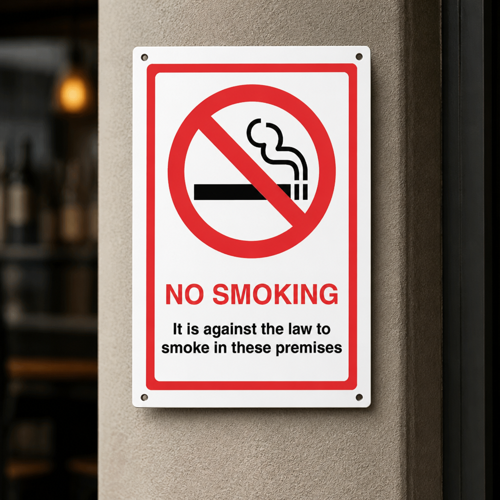 No Smoking Premises Signage for Commercial Use 12x18 Inches