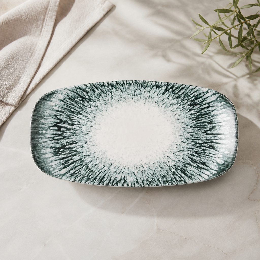 Black Ceramic Oblong Platters 298x153mm Pack of 12