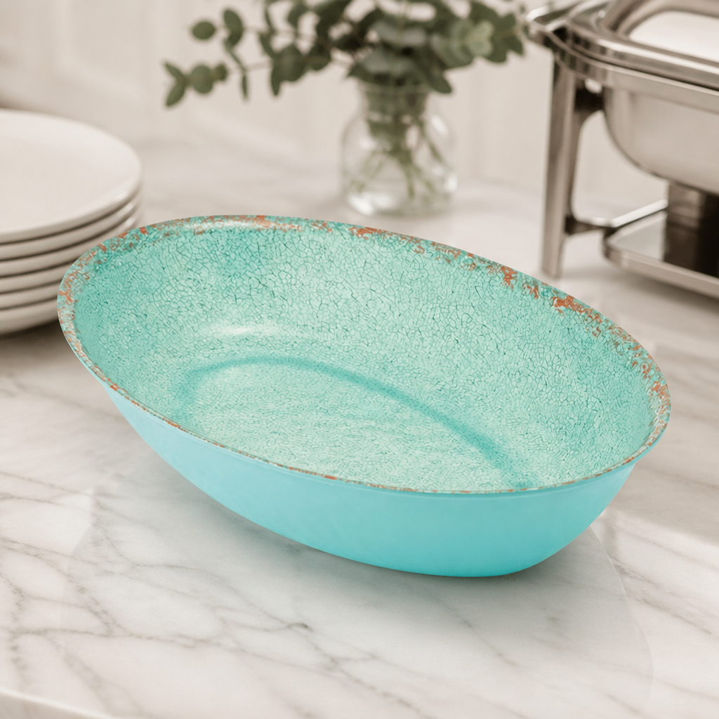 Commercial Melamine Bowl 3.8L Blue Moroccan Style Tableware