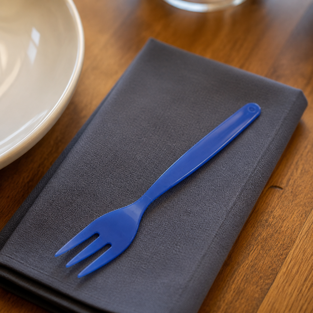 Commercial Polypropylene Table Forks Blue 12 Pack