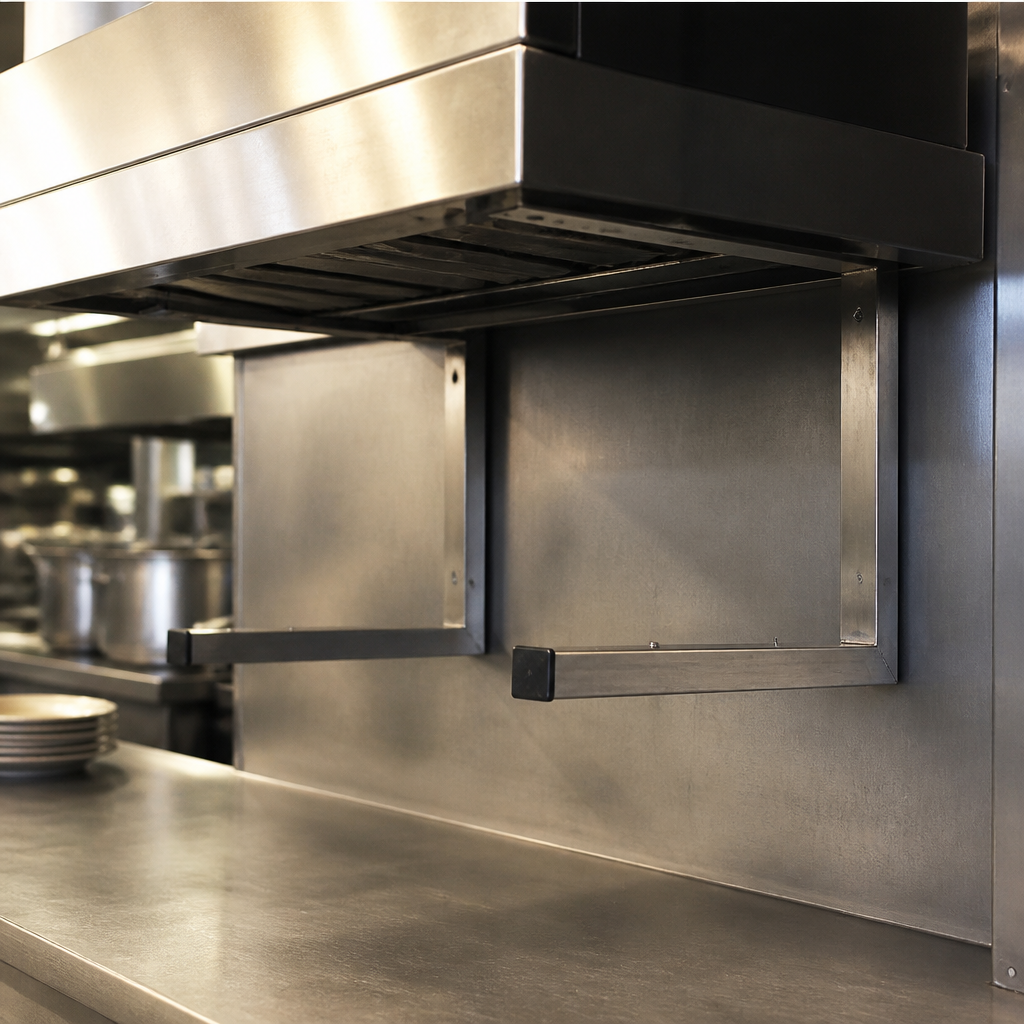 Set of 2 commercial wall brackets for salamander grill