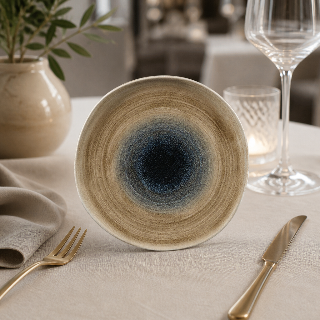 Commercial Aqueous Round Plates 264mm in Bayou Taupe, 12 Pack