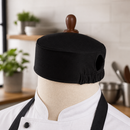 Ladies Black Chef Beanie with Cool Vent Fabric for Comfort