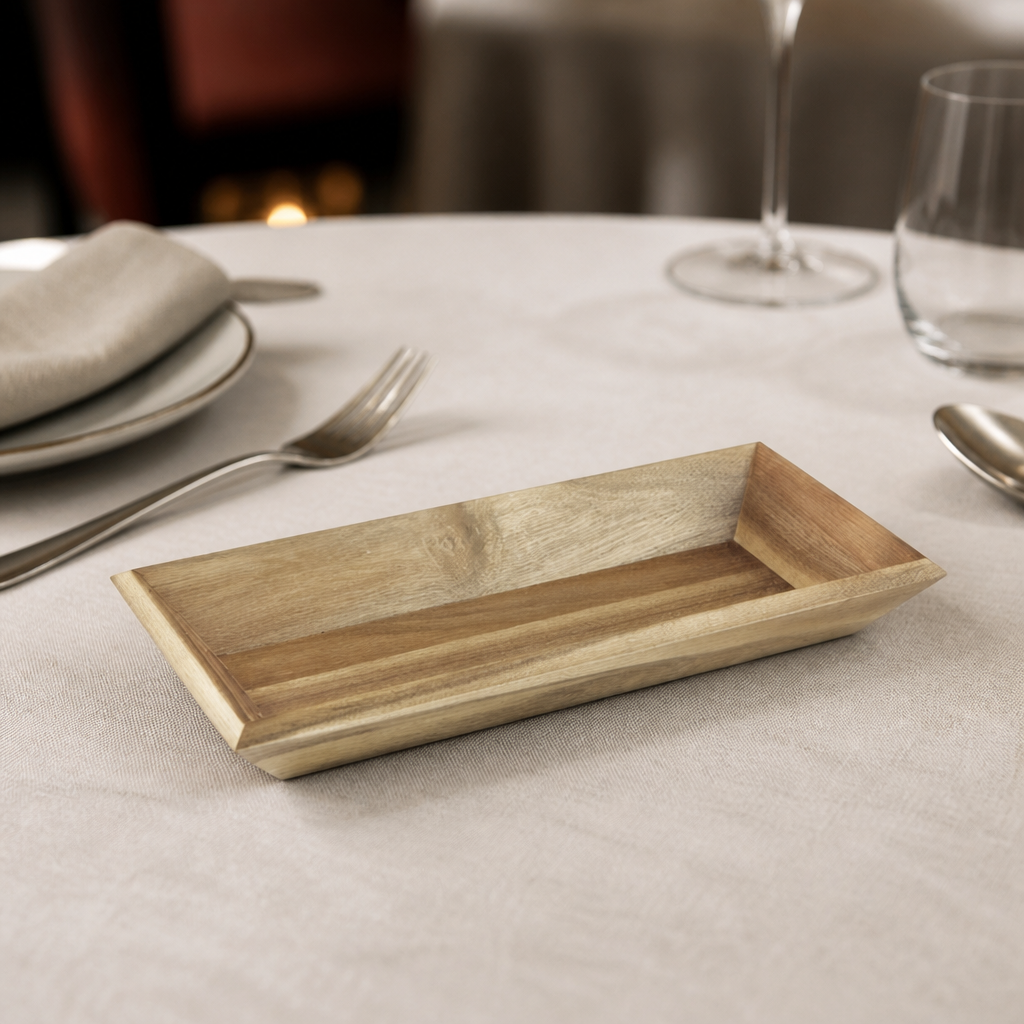 Acacia Wood Rectangular Tray 380x180mm 5kg Capacity