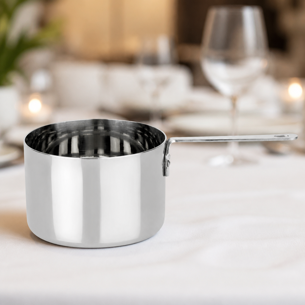 Commercial Mini Sauce Pan 90x60mm Stainless Steel 0.371 Ltr