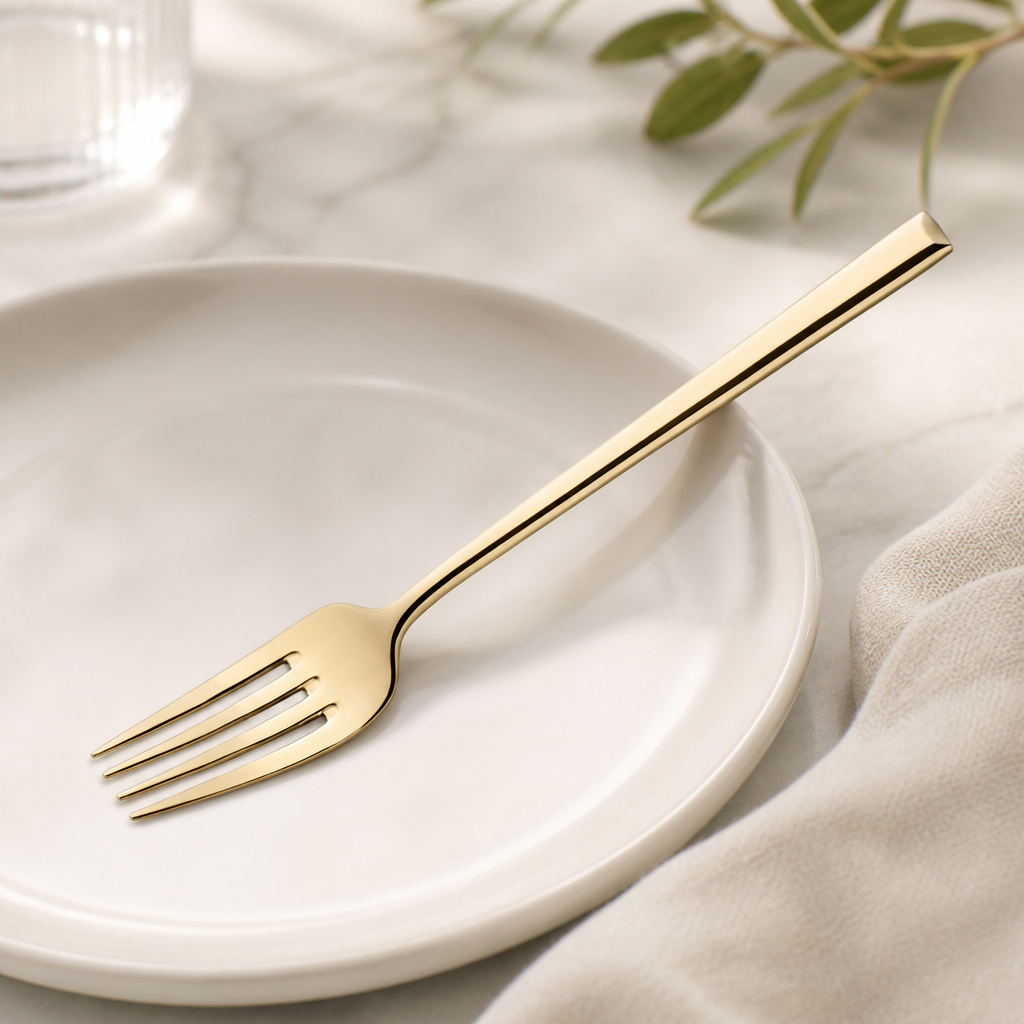 Commercial Gold Dessert Forks 12 Pack 18/10 Stainless Steel