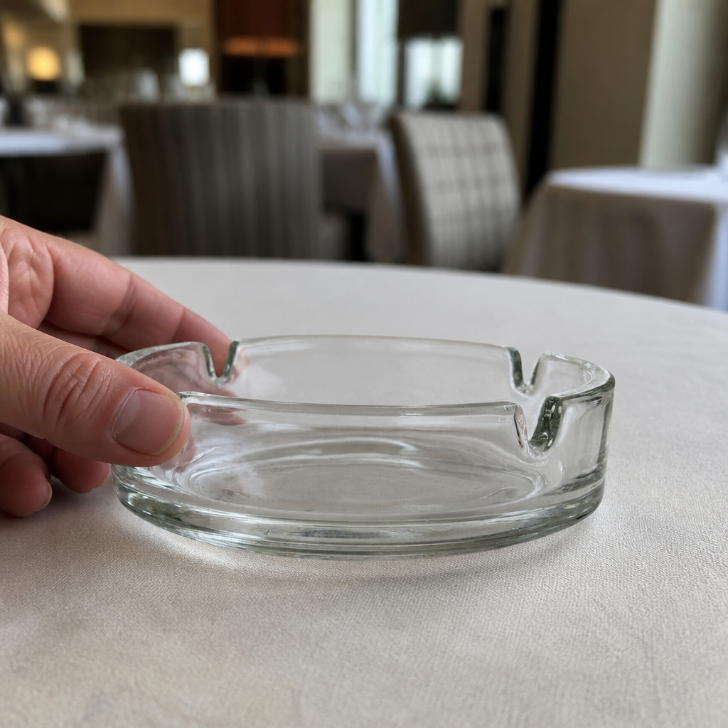 Pack of 24 commercial glass ashtrays for outdoor use