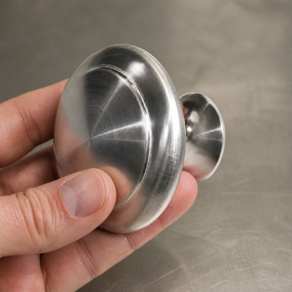 Stainless steel replacement handle for commercial heated merchandiser