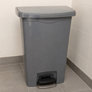 Commercial 50L Slim Step-On Pedal Bin Grey Polyethylene