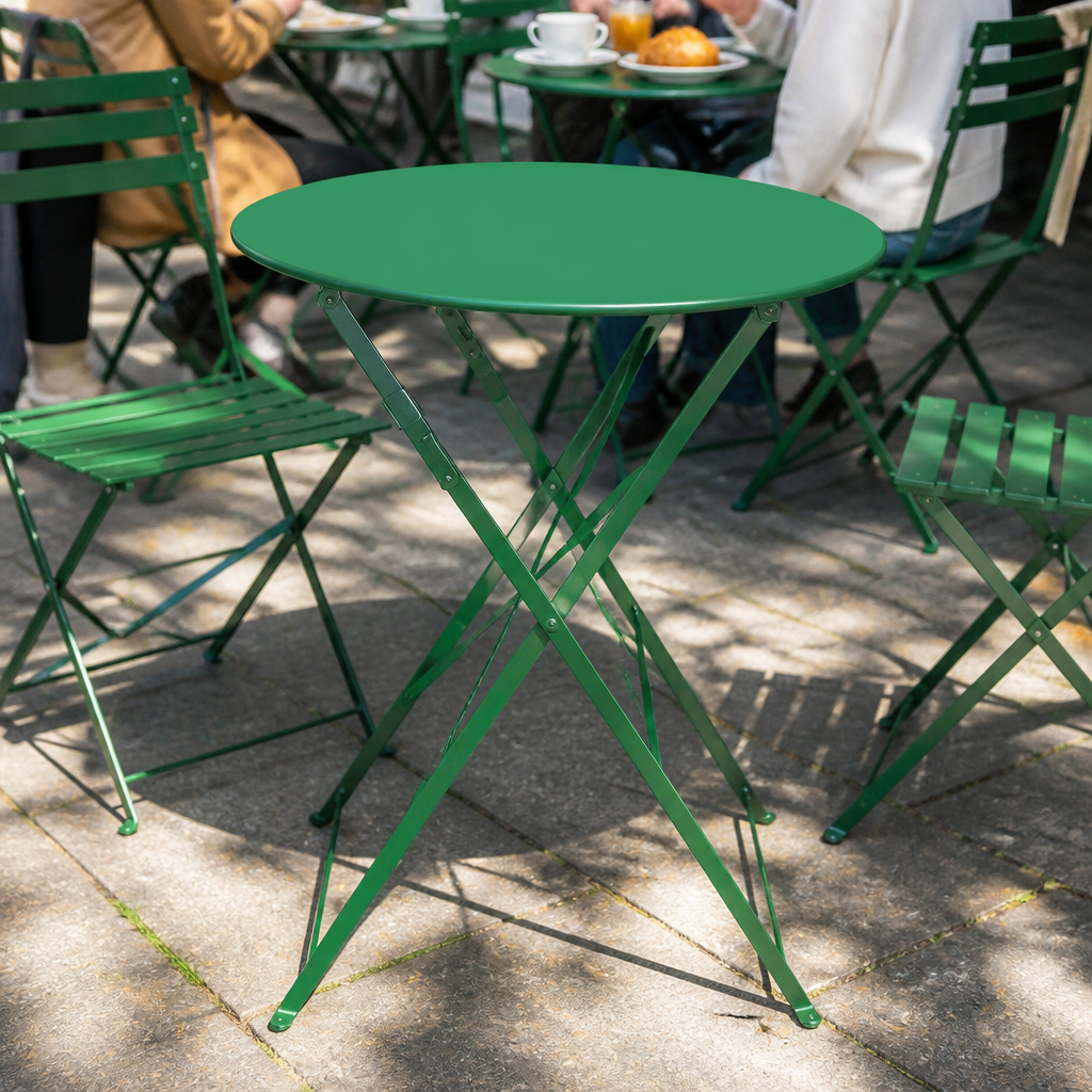 Commercial Outdoor Round Table 600mm in Forest Green Steel