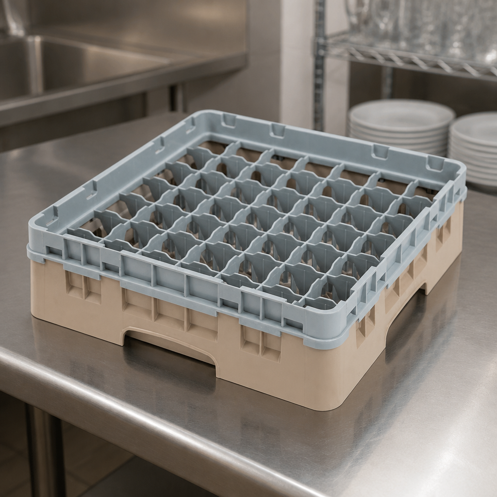 Commercial Glass Rack 49 Compartments Max Height 92mm