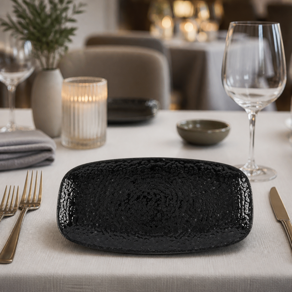 Commercial oblong plates 298x153mm, microwave and dishwasher safe