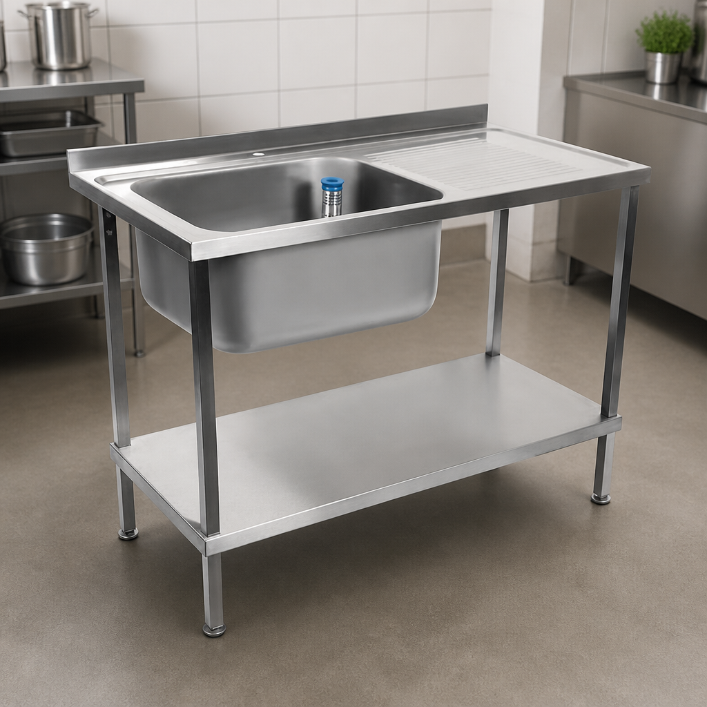 Commercial Stainless Steel Sink with Right Hand Drainer 1200mm