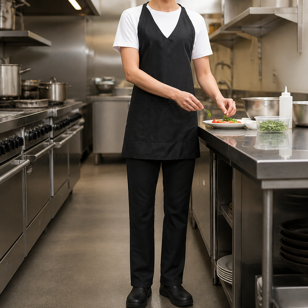 Commercial V-Neck Bib Apron 698mm x 838mm Black