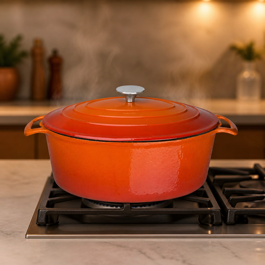 6Ltr Cast Iron Oval Casserole Dish for commercial cooking