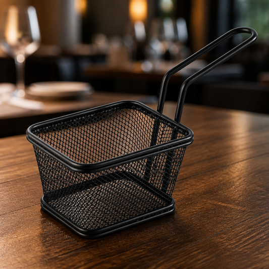 Commercial Stainless Steel Serving Basket 65x85mm Snack Holder
