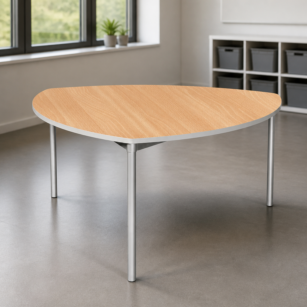 Commercial Indoor Beech Effect Shield Dining Table 1500mm