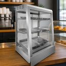 Countertop Heated Display Case with Rear Sliding Glass Doors