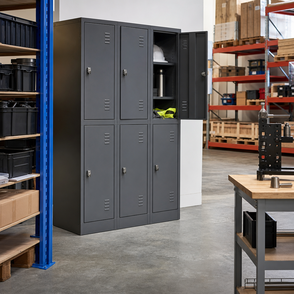 8 Door Metal Lockers with Hasp or Cam Locks