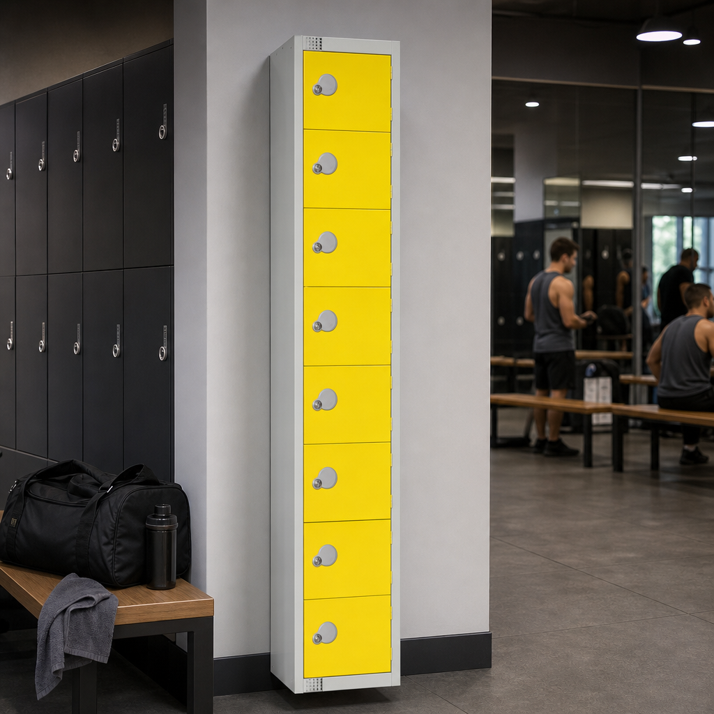 8 Door Metal Lockers with Hasp or Cam Locks