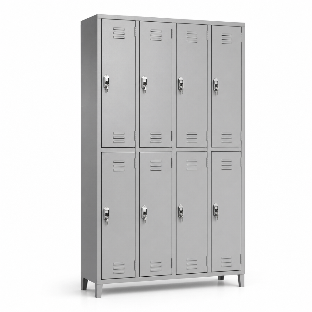 8 Door Metal Lockers with Hasp or Cam Locks