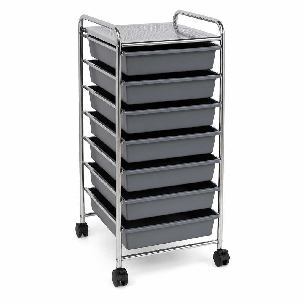 8 Tray Mobile Storage Unit with Single Trays