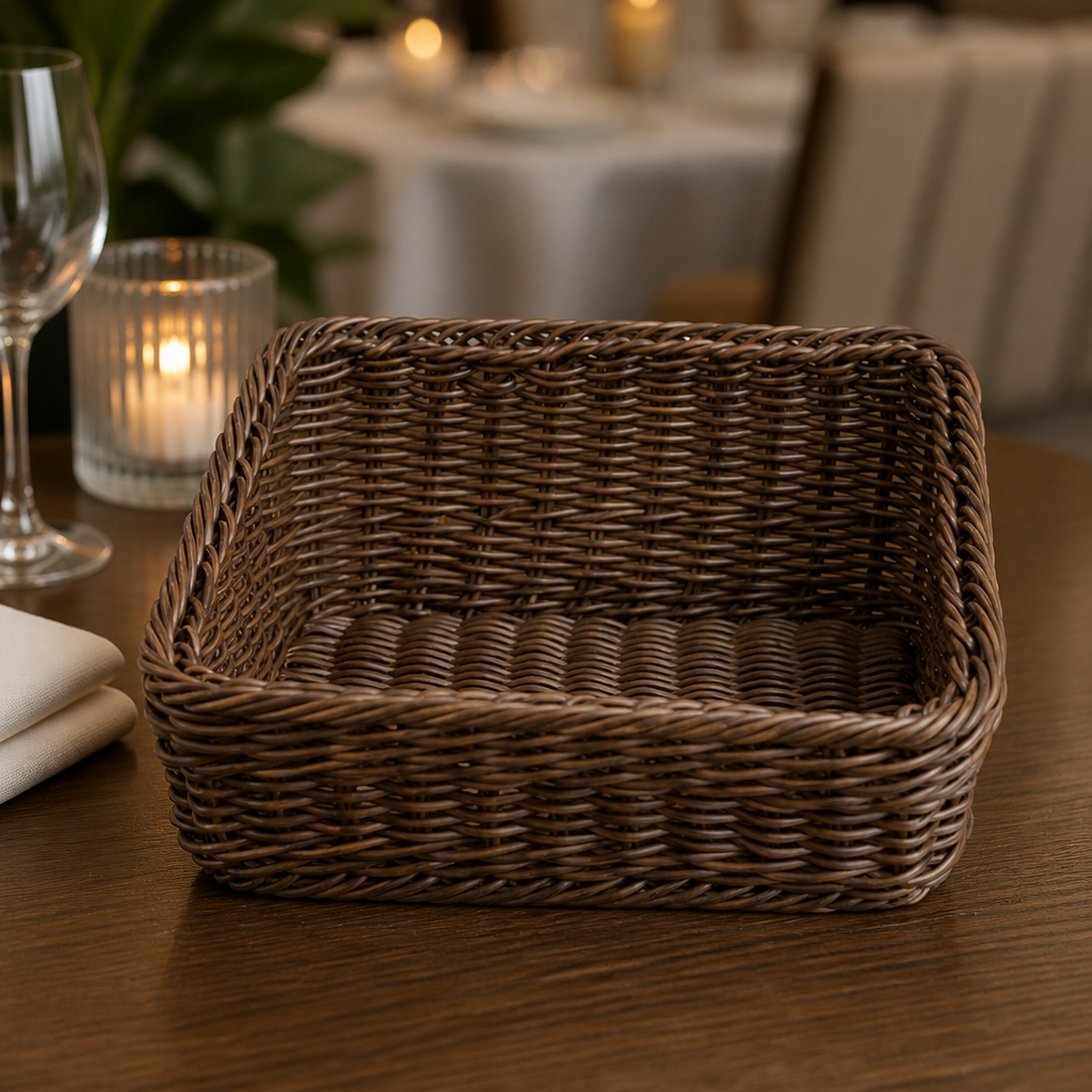 Commercial Rectangular Display Basket 360x300mm Dark Brown