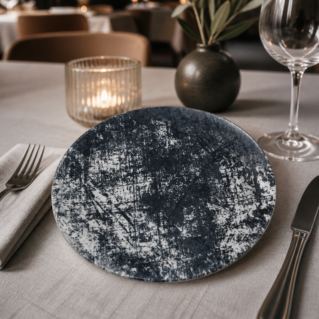 Commercial Urban Plate Black 178mm Vitrified China 12 Pack