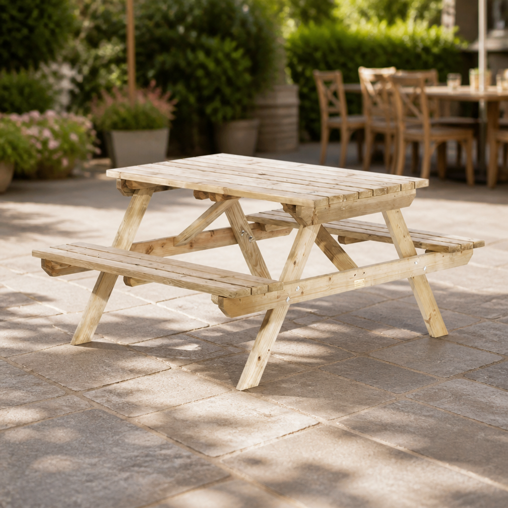 4ft Commercial Picnic Table for outdoor spaces, seats 4 people