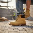 Premium Heavy Duty Work Boot with Full Grain Leather Upper and Heat Resistant Rubber Sole - Sizes 6-12 in Honey Color