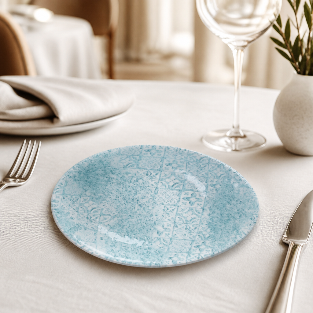 Commercial Round Dishes 145mm Vintage Prints Med Tiles 12 Pack