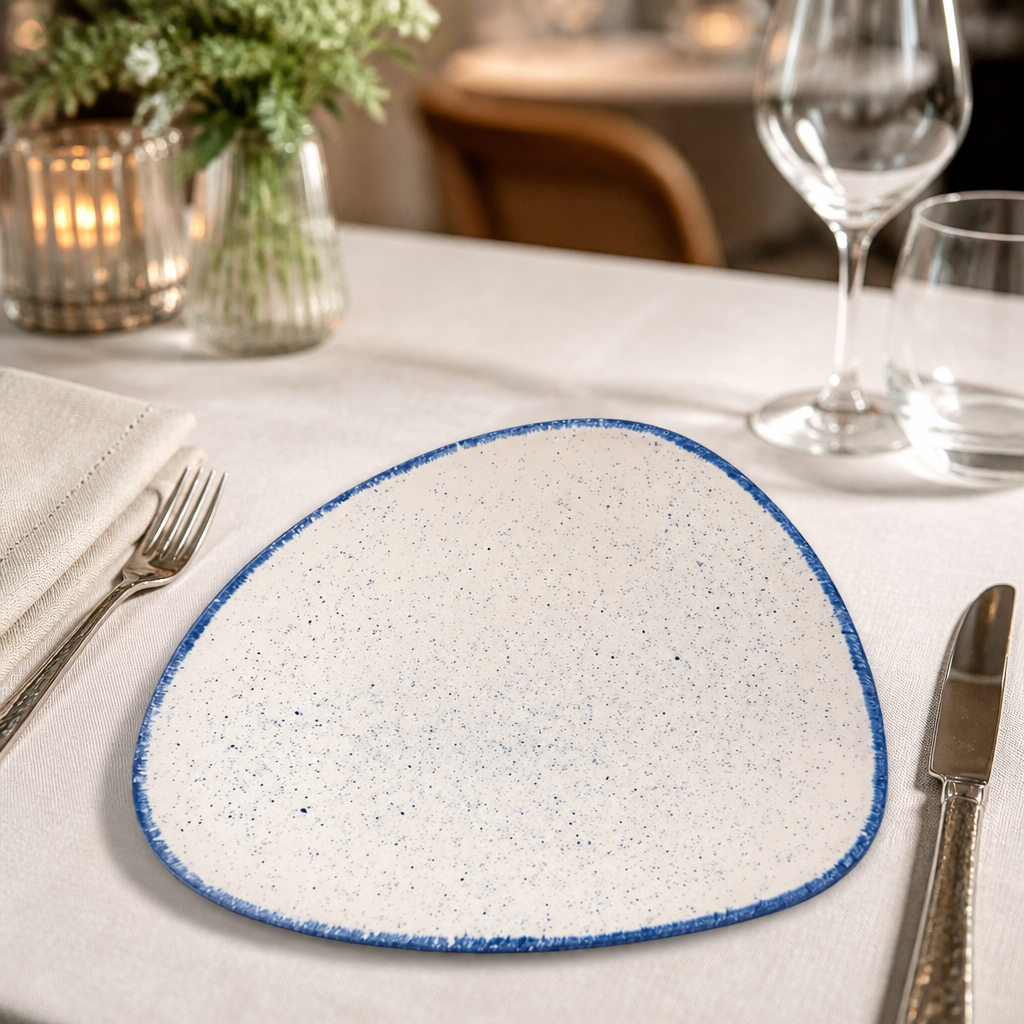 Commercial Triangular Plates 229mm Indigo Blue 12 Pack