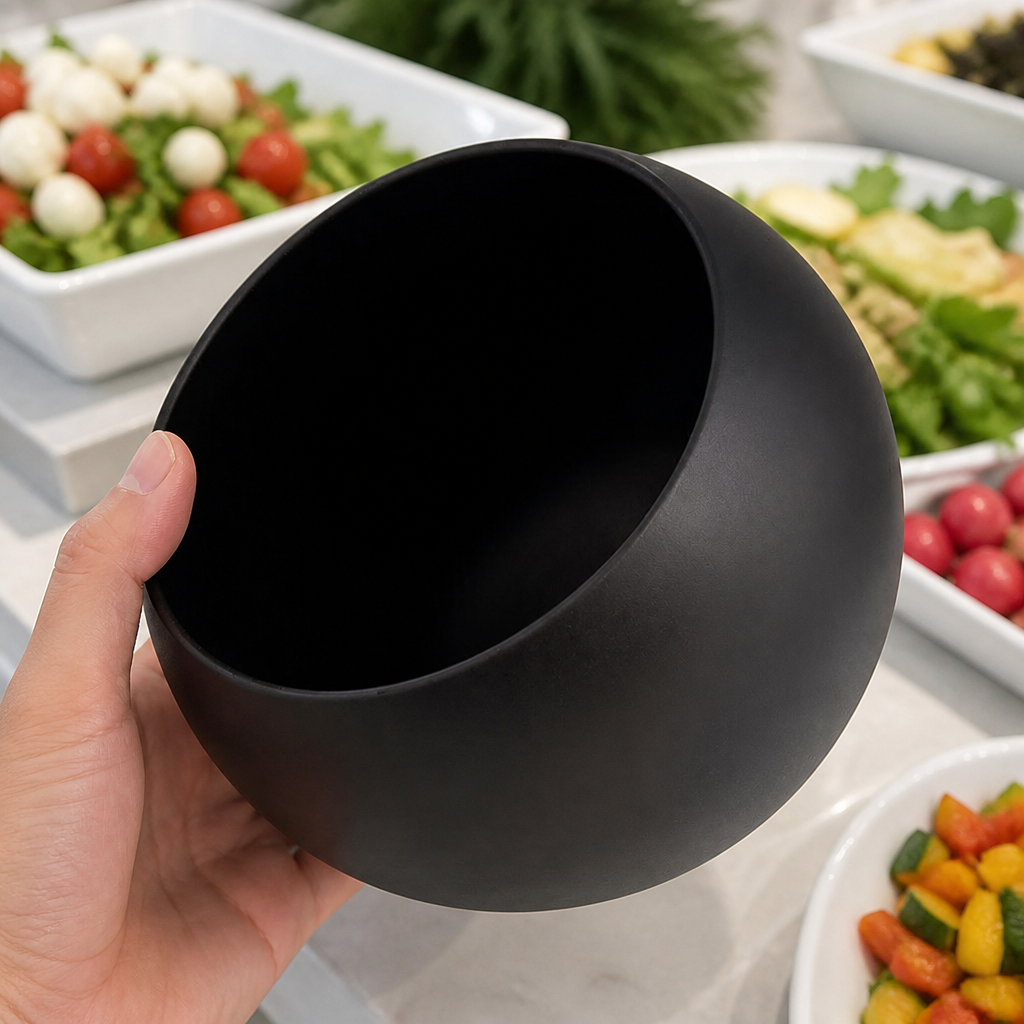 Commercial Melamine Serving Bowl with Lid 190mm 0.8L