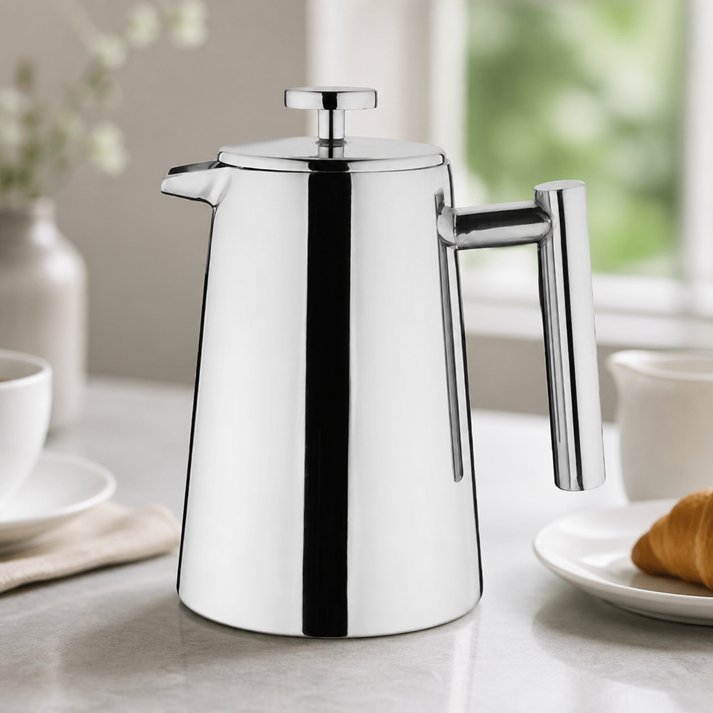 Commercial Stainless Steel Cafetiere 3 Cup 350ml Art Deco Design