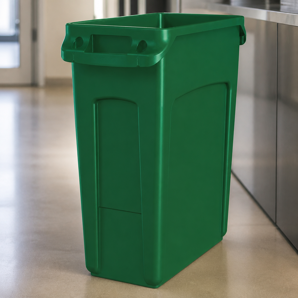 Commercial 60L Green Waste Bin with Venting Channels