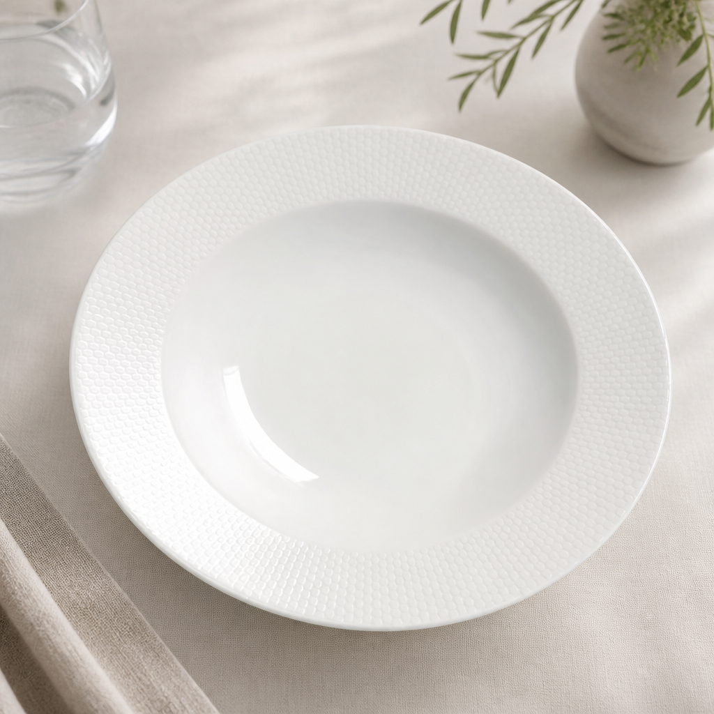 Commercial Large Rim Bowls 280mm Bone China - 6 Pack