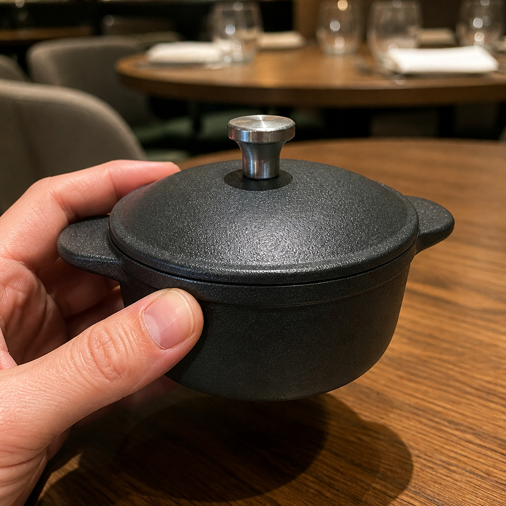 Commercial Mini Casserole Dish with Lid 100mm Cast Aluminium