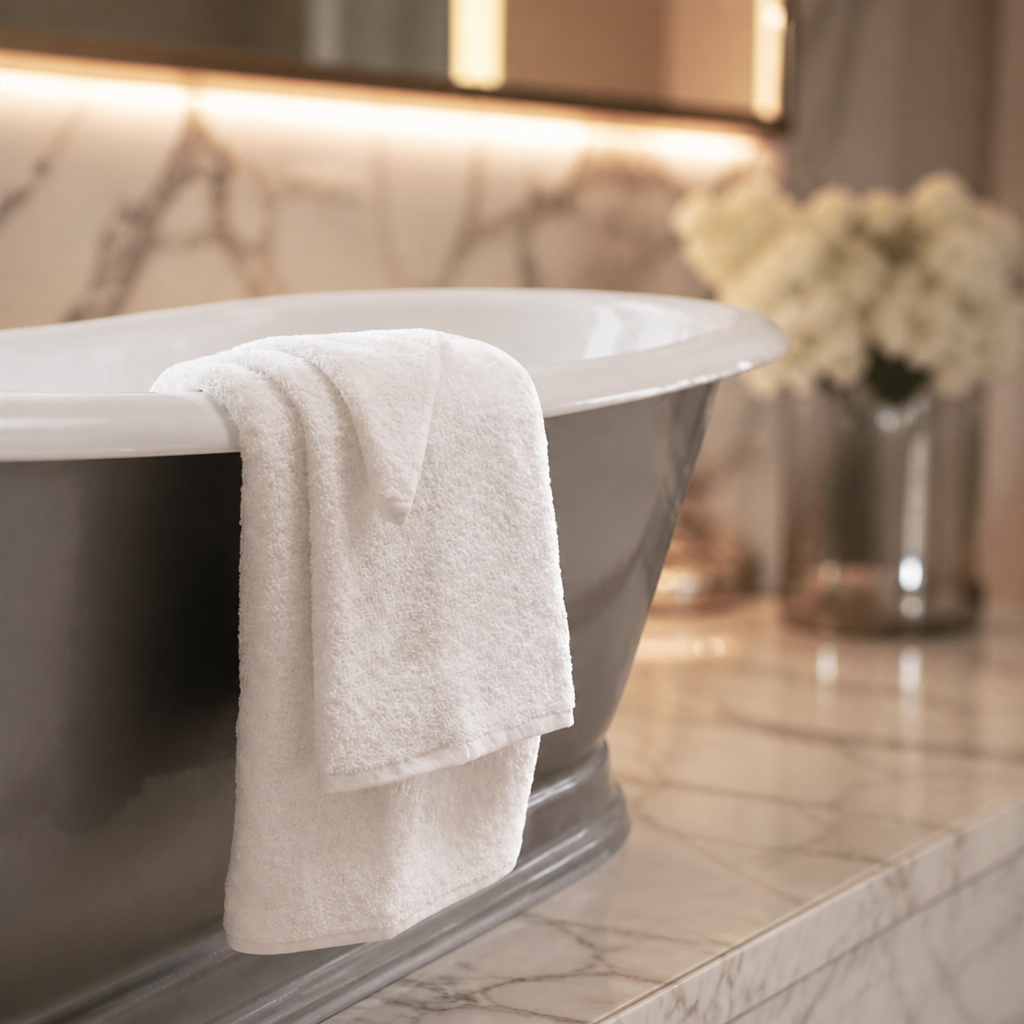 Luxury 600g/m² Cotton Face Cloth 300mm for Spa and Bathroom