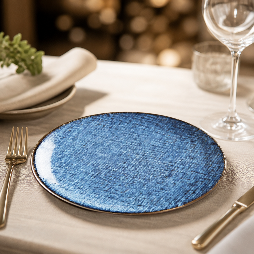 Commercial Denim Coupe Plates 180mm for dining services